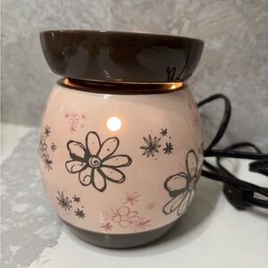 Scentsy Doodle Bud Full Size Wax Warmer Retired Pink & Brown
